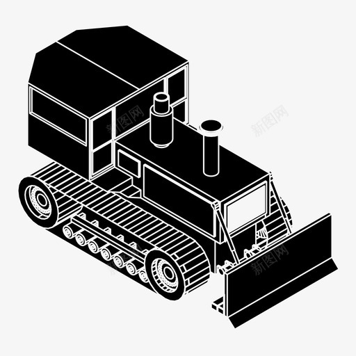 推土机建筑机器图标svg_新图网 https://ixintu.com 建筑 拖拉机 推土机 机器 除雪