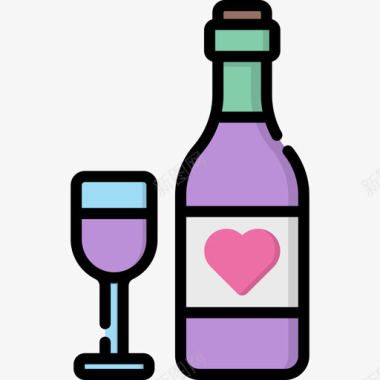酒爱情12线性颜色图标图标