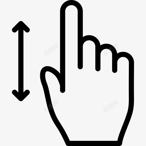 一个手指垂直滑动触摸手势轮廓v2图标svg_新图网 https://ixintu.com 一个手指垂直滑动 触摸手势轮廓v2