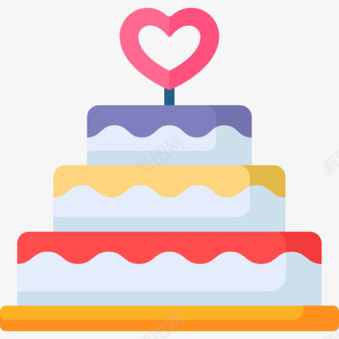 婚礼蛋糕56号婚礼扁平图标图标