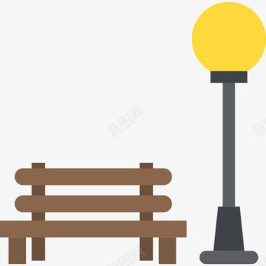 长凳旅行和地方平的图标图标