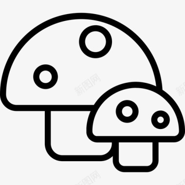 蘑菇披萨4直形图标图标