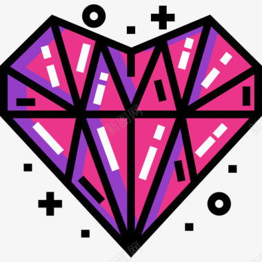 钻石爱情15线性颜色图标图标