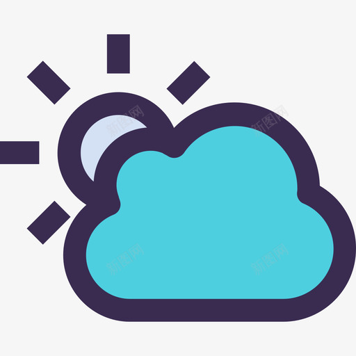 多云101天气直线颜色为蓝色图标svg_新图网 https://ixintu.com 101天气 多云 直线颜色为蓝色
