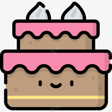蛋糕生日10线形颜色图标图标