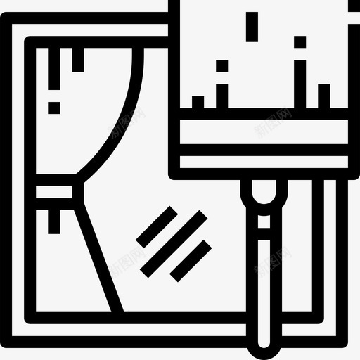 窗户清洁19线性图标svg_新图网 https://ixintu.com 清洁19 窗户 线性