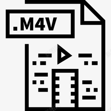 M4v文件25线性图标图标