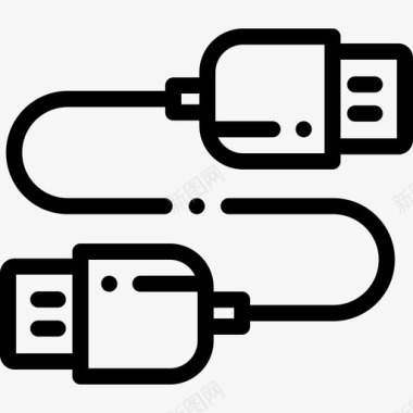 Usb电缆计算机组件5线性图标图标
