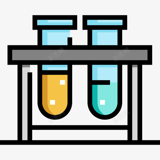 试管化学10线性颜色图标svg_新图网 https://ixintu.com 化学10 线性颜色 试管