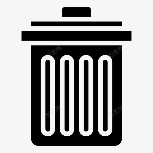 垃圾筐垃圾桶办公文具图标svg_新图网 https://ixintu.com 办公文具 垃圾桶 垃圾筐
