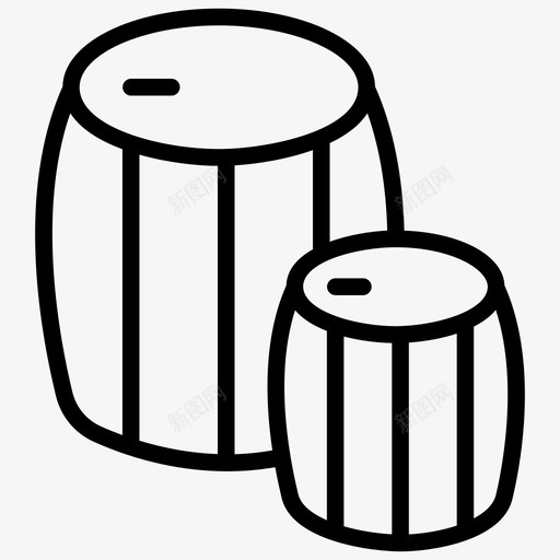 桶容器鼓图标svg_新图网 https://ixintu.com 容器 工业 桶 维京元素线图标 鼓