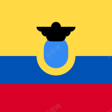 厄瓜多尔方形国家简单旗图标图标