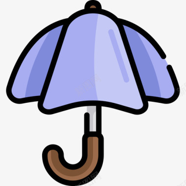 雨伞冬季7线型颜色图标图标