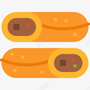 玉米煎饼食物71扁平图标图标