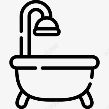 浴缸家具27线性图标图标