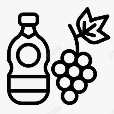 葡萄酒饮料果汁图标图标