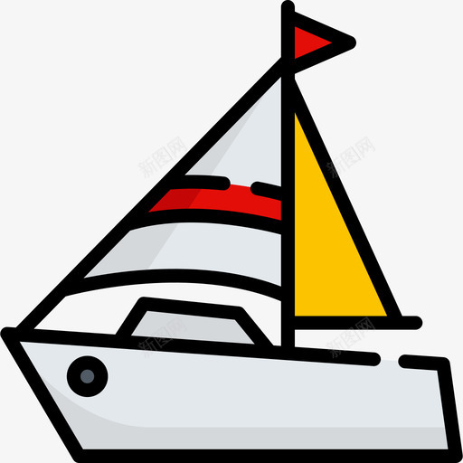 帆船旅行地点表情符号3线性颜色图标svg_新图网 https://ixintu.com 帆船 旅行地点表情符号3 线性颜色