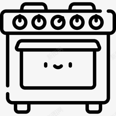炉灶厨房用具5线性图标图标
