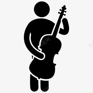 中提琴手酒吧小提琴手音乐作曲家图标图标