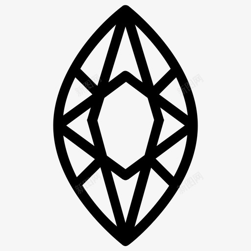 钻石水晶宝石图标svg_新图网 https://ixintu.com 宝石 水晶 石头 钻石 钻石线图标