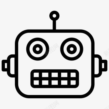 机器人脸人工智能自动化图标图标