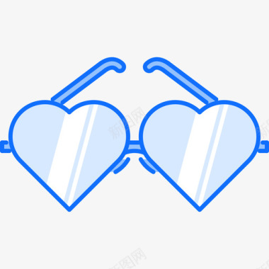 眼镜爱情44蓝色图标图标
