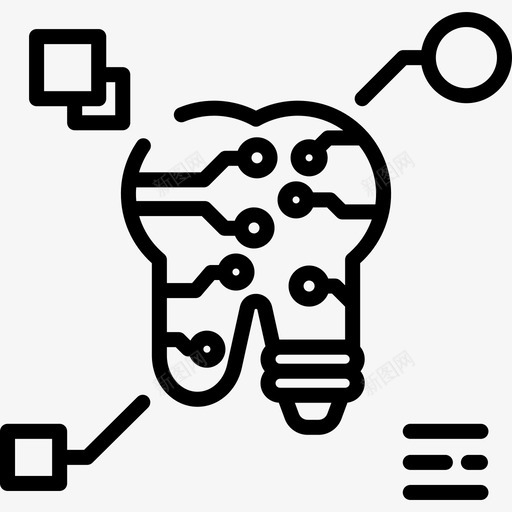 牙齿未来技术8线性图标svg_新图网 https://ixintu.com 未来技术8 牙齿 线性