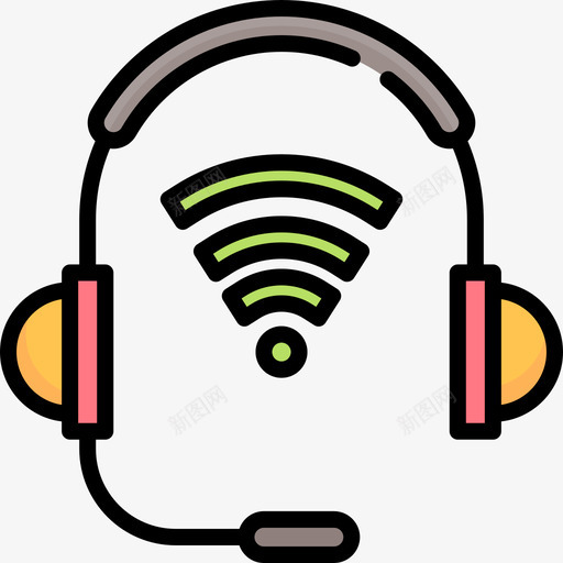 耳机联系方式3线性颜色图标svg_新图网 https://ixintu.com 线性颜色 耳机 联系方式3