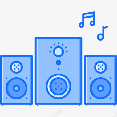 低音炮电子26蓝色图标图标