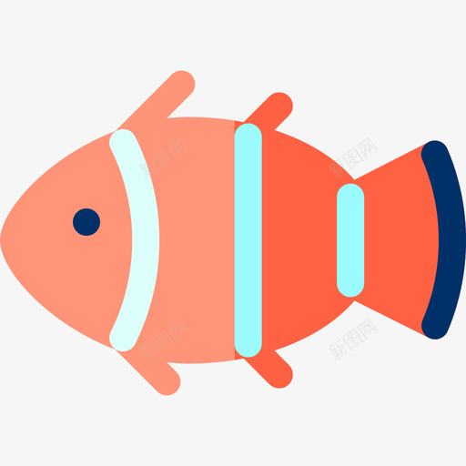 小丑鱼海洋生物11扁平图标svg_新图网 https://ixintu.com 小丑鱼 扁平 海洋生物11