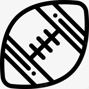 橄榄球美国7直线型图标图标