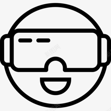 Vr眼镜虚拟现实37线性图标图标