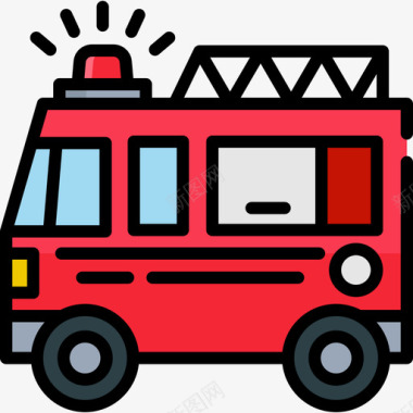 救护车旅行地点表情符号3线性颜色图标图标