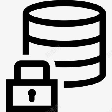 锁定数据库存储网络安全概述图标图标