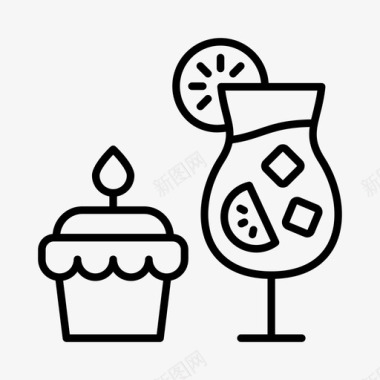 食物和饮料庆祝活动图标图标