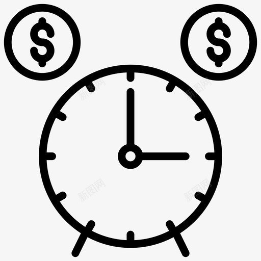 时间就是金钱计划生产力图标svg_新图网 https://ixintu.com 储蓄和投资线图标 时间就是金钱 时间管理 生产力 省钱 计划