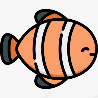小丑鱼热带12线形颜色图标图标