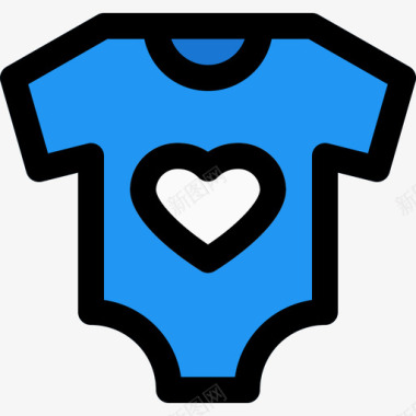 婴儿服装衣服和附件线性颜色图标图标