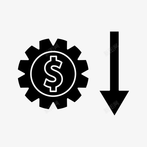 损失减少下降图标svg_新图网 https://ixintu.com 下降 保存 减少 办公业务字形 损失 赢得