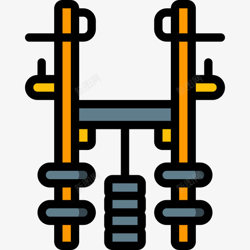 重量健身器材13线性颜色图标svg_新图网 https://ixintu.com 健身器材13 线性颜色 重量