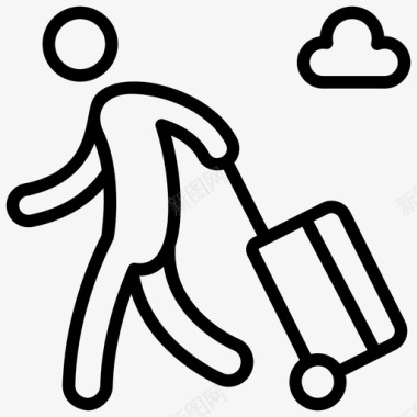 旅行者旅程行李图标图标