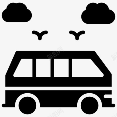 巴士长途汽车公共交通图标图标