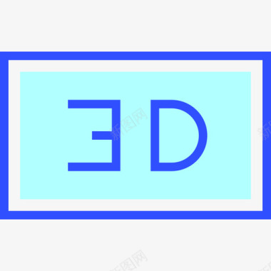 3d电影视频线性颜色图标图标