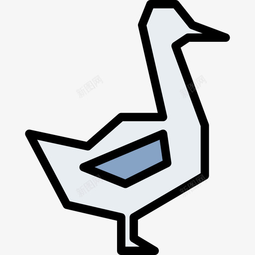 鸭动物和食物线性颜色图标svg_新图网 https://ixintu.com 动物和食物 线性颜色 鸭