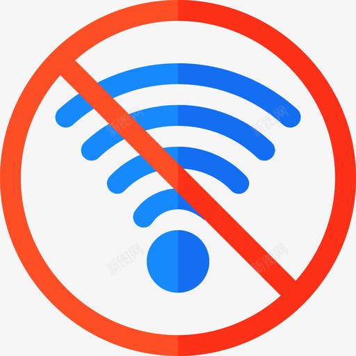 无Wifi信号和禁令3平坦图标svg_新图网 https://ixintu.com 信号和禁令3 平坦 无Wifi