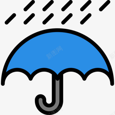 雨伞户外活动9线型颜色图标图标