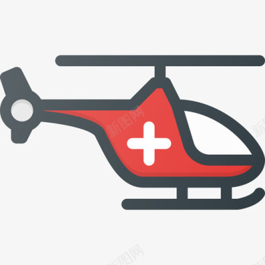 直升机应急线性颜色图标图标
