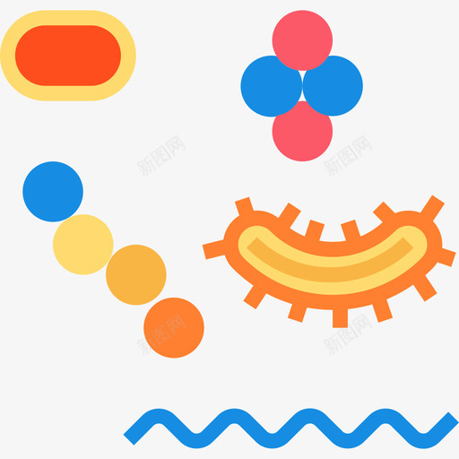 细菌科学39扁平图标svg_新图网 https://ixintu.com 扁平 科学39 细菌