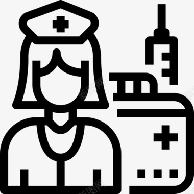 护士医疗保健2直系图标图标