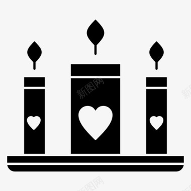 爱蜡烛蜡烛心图标图标